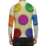 Colorful Seven Chakras Print Men's Long Sleeve Rash Guard