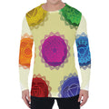 Colorful Seven Chakras Print Men's Long Sleeve T-Shirt