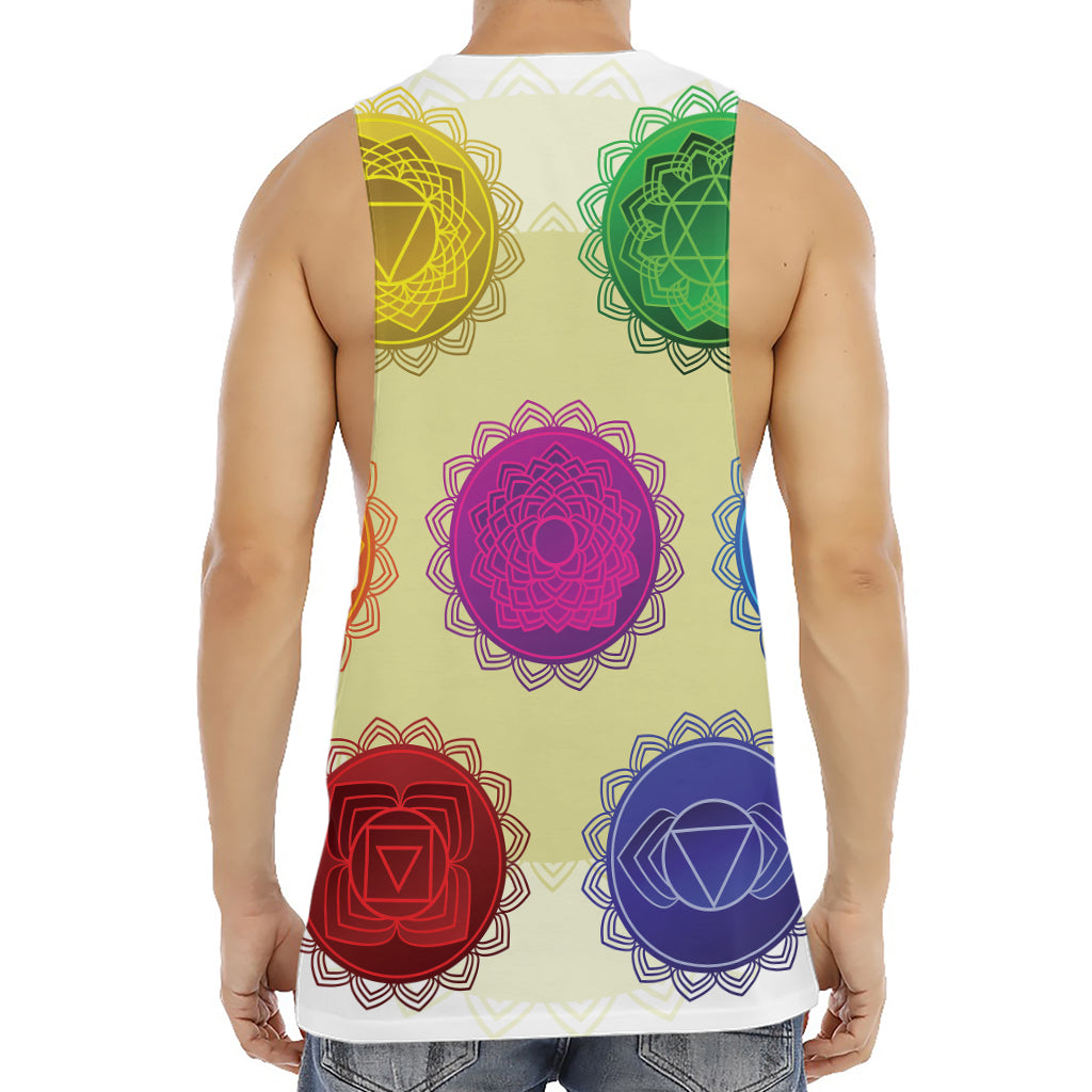 Colorful Seven Chakras Print Men's Muscle Tank Top