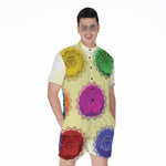 Colorful Seven Chakras Print Men's Rompers