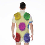 Colorful Seven Chakras Print Men's Rompers