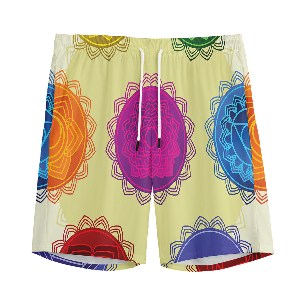 Colorful Seven Chakras Print Men's Sports Shorts