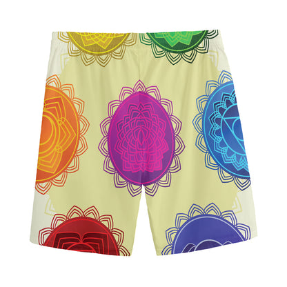 Colorful Seven Chakras Print Men's Sports Shorts