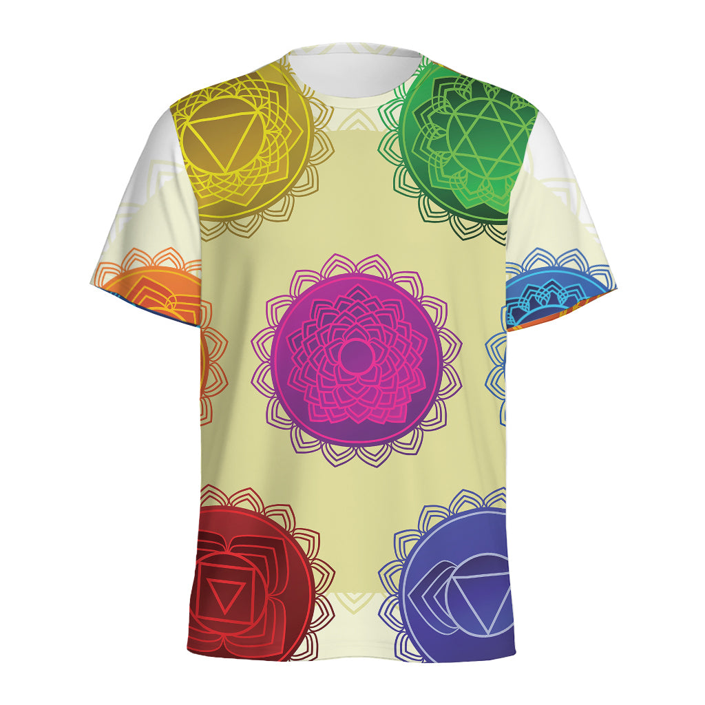 Colorful Seven Chakras Print Men's Sports T-Shirt