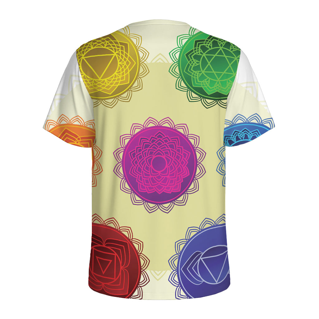 Colorful Seven Chakras Print Men's Sports T-Shirt