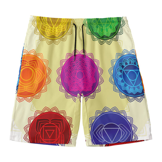 Colorful Seven Chakras Print Men's Swim Trunks