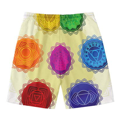 Colorful Seven Chakras Print Men's Swim Trunks