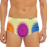 Colorful Seven Chakras Print Men's Triangle Swim Briefs