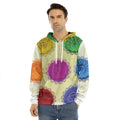 Colorful Seven Chakras Print Men's Velvet Pullover Hoodie
