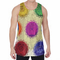 Colorful Seven Chakras Print Men's Velvet Tank Top
