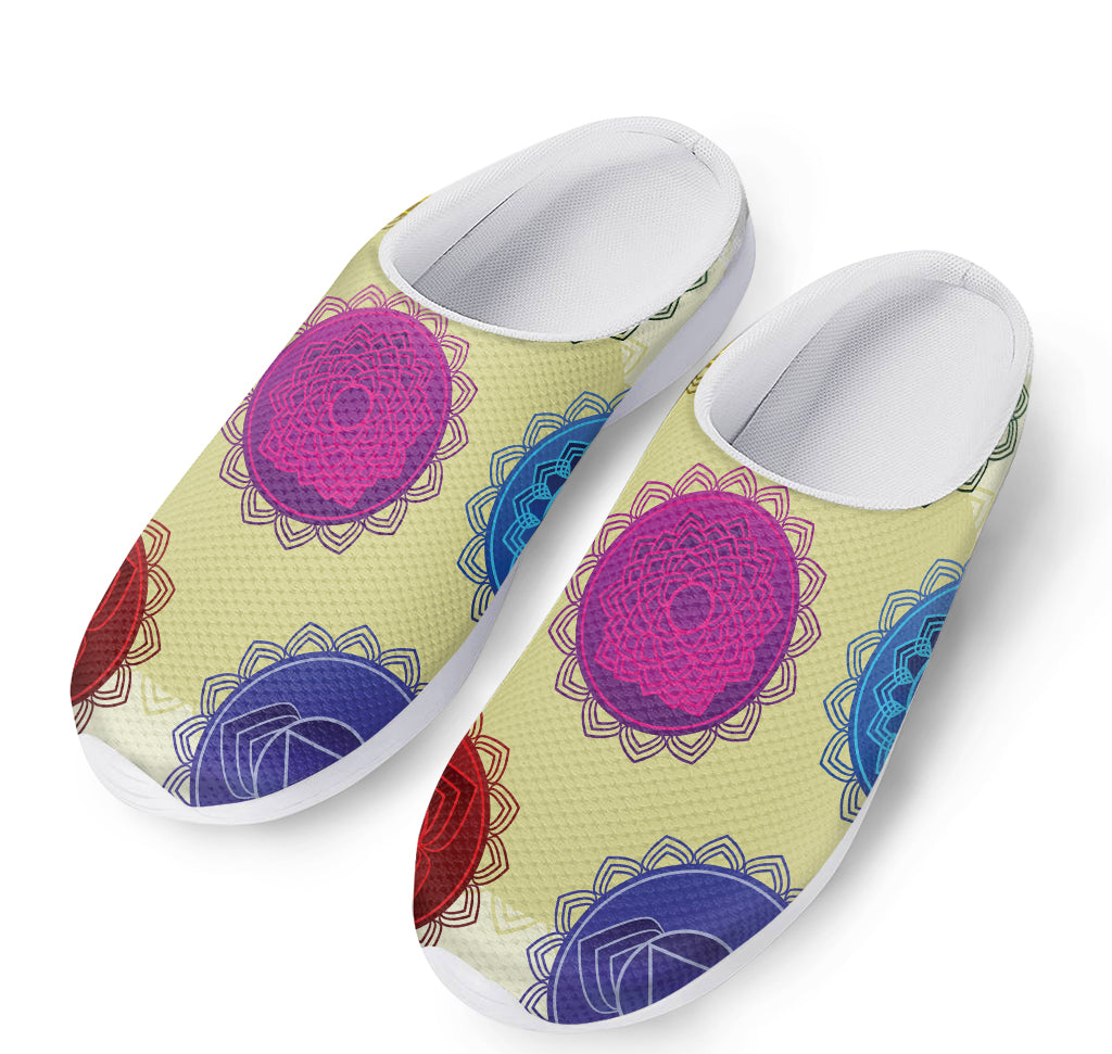 Colorful Seven Chakras Print Mesh Casual Shoes