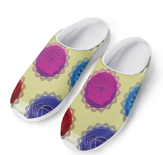 Colorful Seven Chakras Print Mesh Casual Shoes