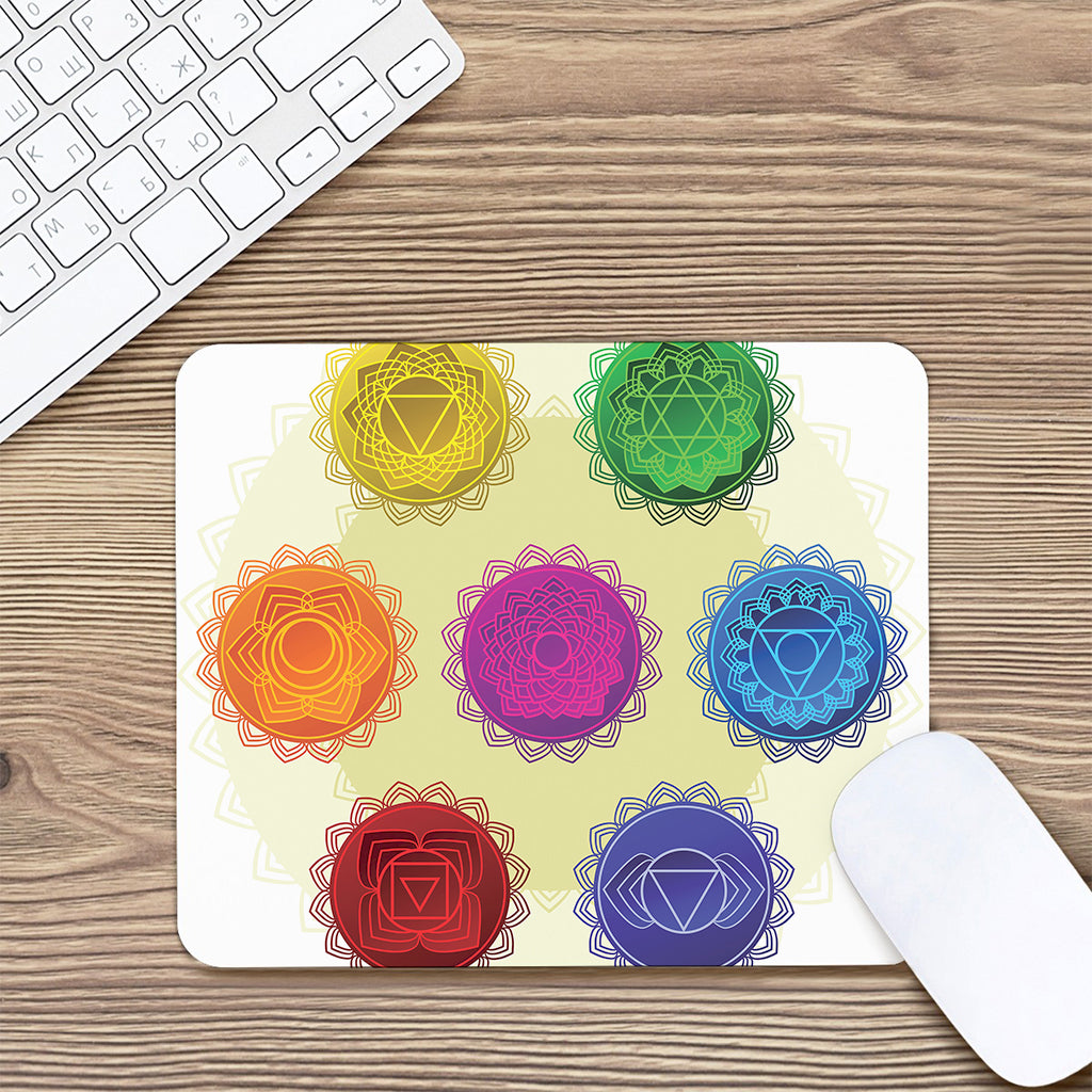 Colorful Seven Chakras Print Mouse Pad