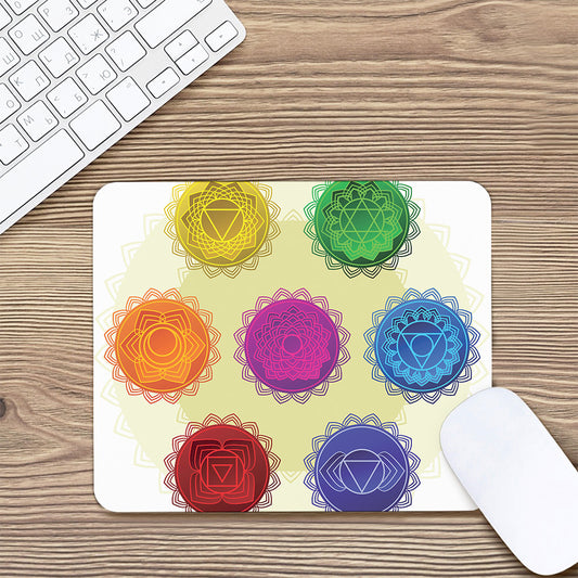 Colorful Seven Chakras Print Mouse Pad