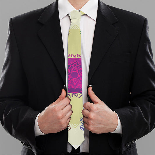 Colorful Seven Chakras Print Necktie