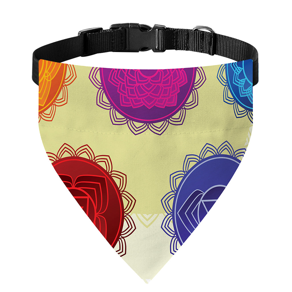 Colorful Seven Chakras Print Over The Collar Dog Bandana