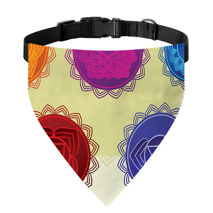 Colorful Seven Chakras Print Over The Collar Dog Bandana