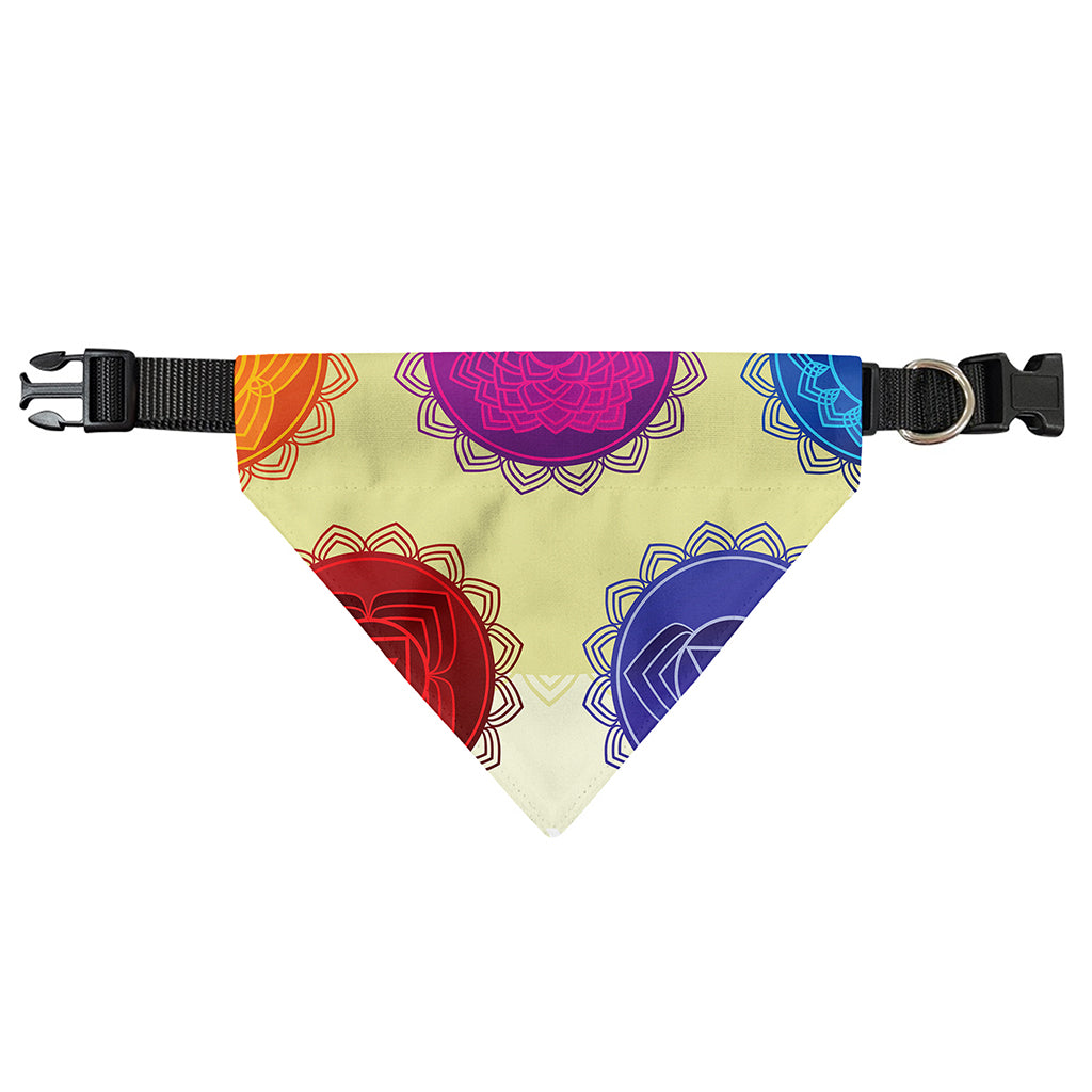 Colorful Seven Chakras Print Over The Collar Dog Bandana