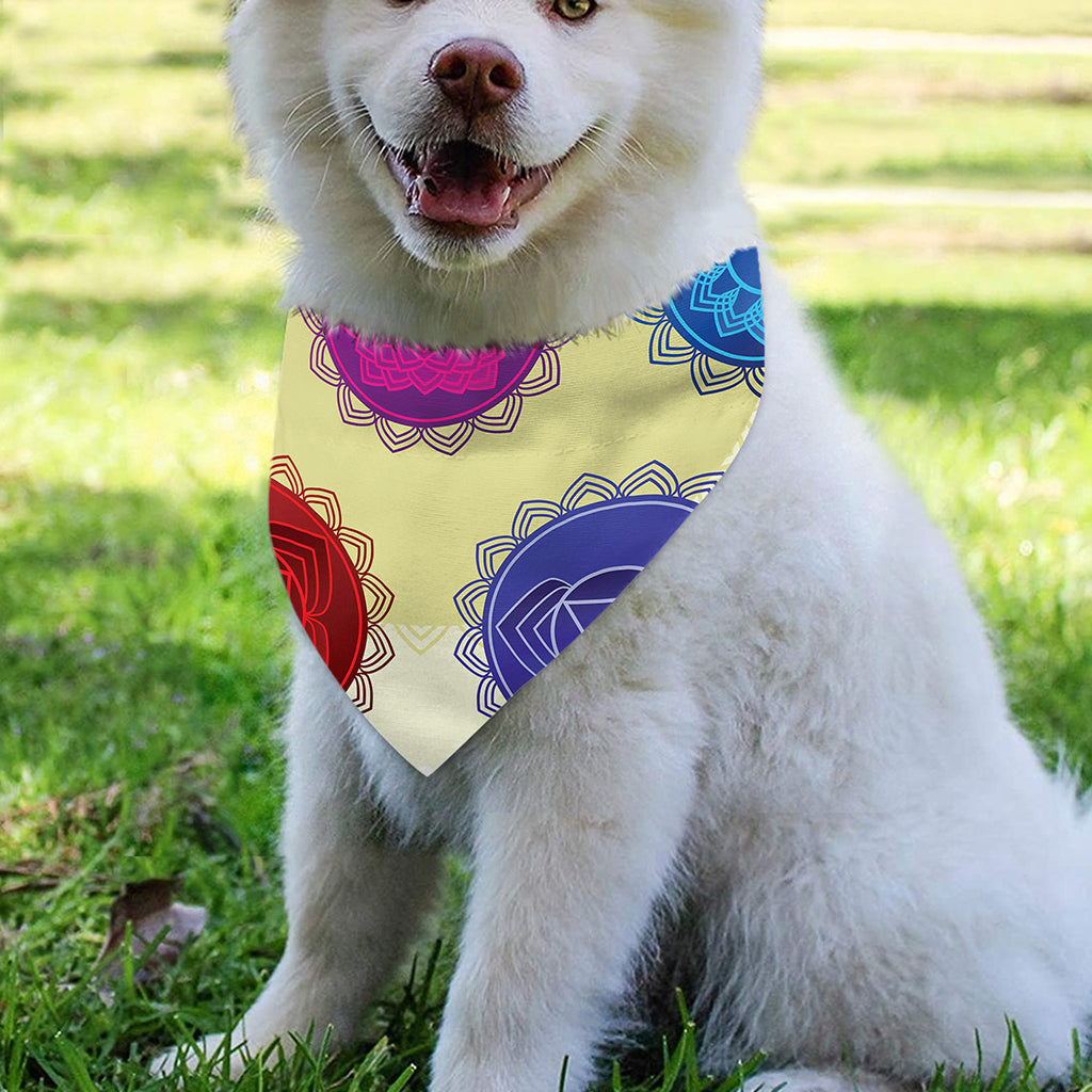 Colorful Seven Chakras Print Over The Collar Dog Bandana