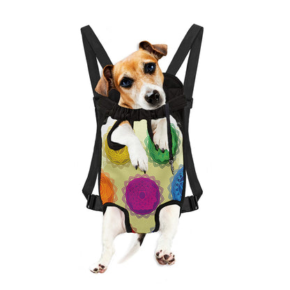 Colorful Seven Chakras Print Pet Carrier Backpack