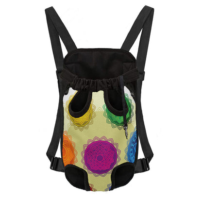 Colorful Seven Chakras Print Pet Carrier Backpack