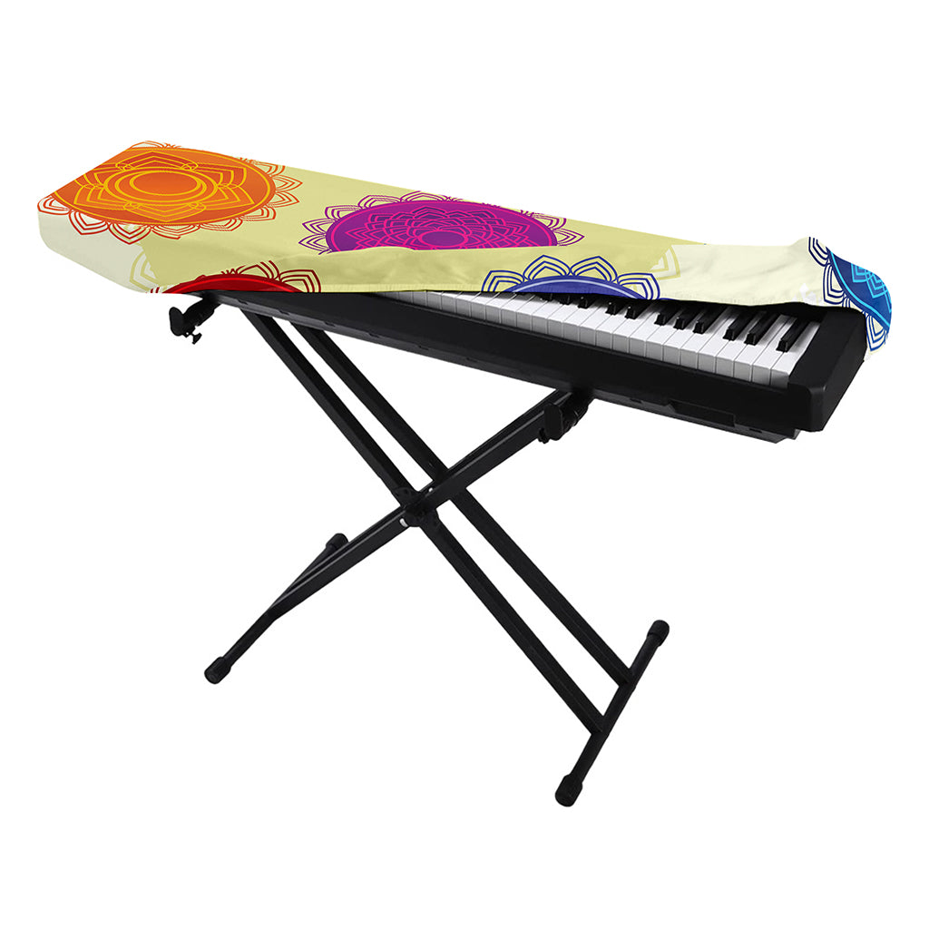 Colorful Seven Chakras Print Piano Keyboard Cover