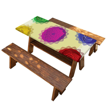 Colorful Seven Chakras Print Picnic Table Cover