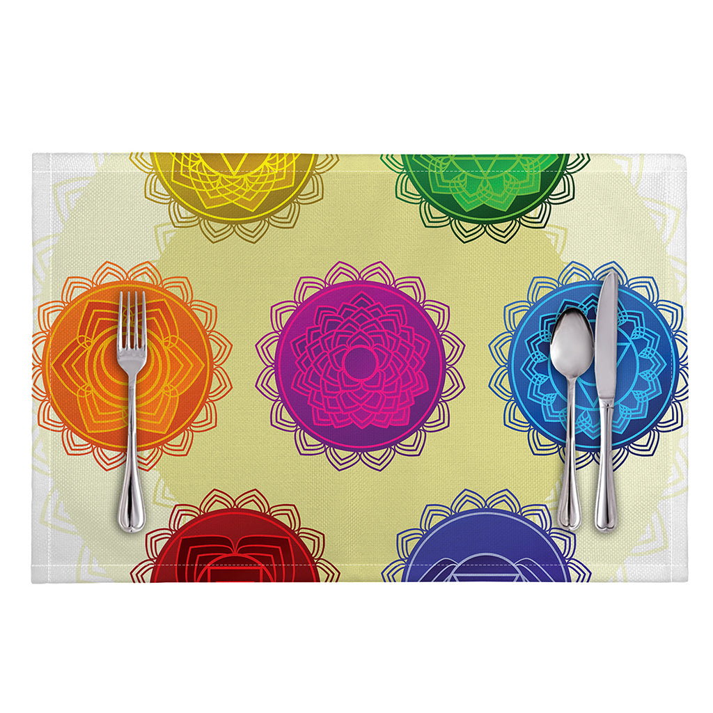 Colorful Seven Chakras Print Placemat