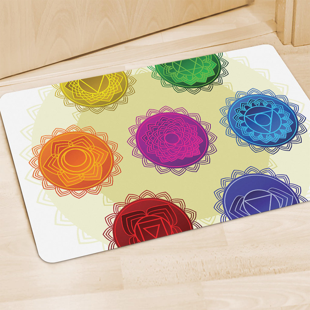 Colorful Seven Chakras Print Polyester Doormat
