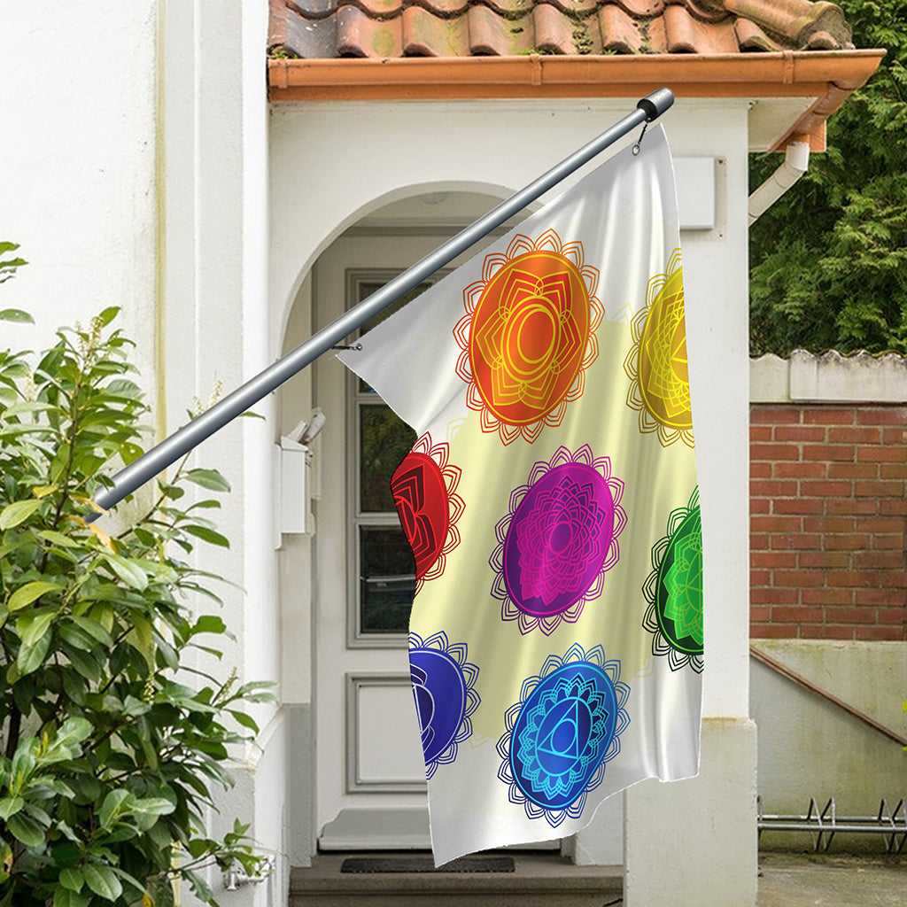 Colorful Seven Chakras Print Polyester Flag