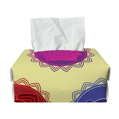 Colorful Seven Chakras Print Rectangle Tissue Box Cover