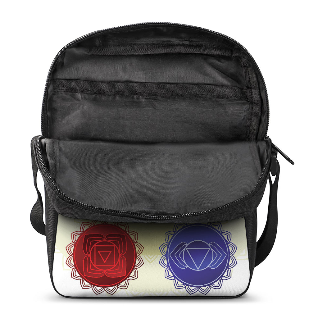 Colorful Seven Chakras Print Rectangular Crossbody Bag