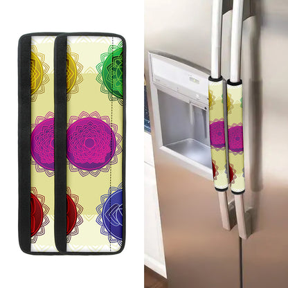 Colorful Seven Chakras Print Refrigerator Handle Covers