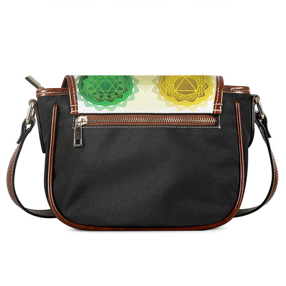 Colorful Seven Chakras Print Saddle Bag