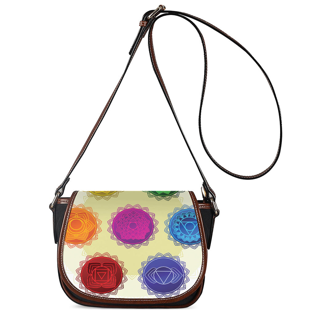 Colorful Seven Chakras Print Saddle Bag