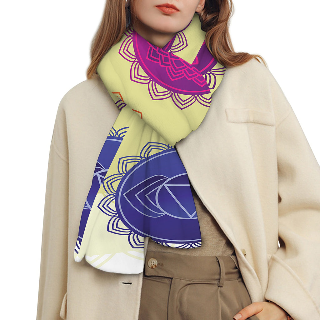 Colorful Seven Chakras Print Scarf