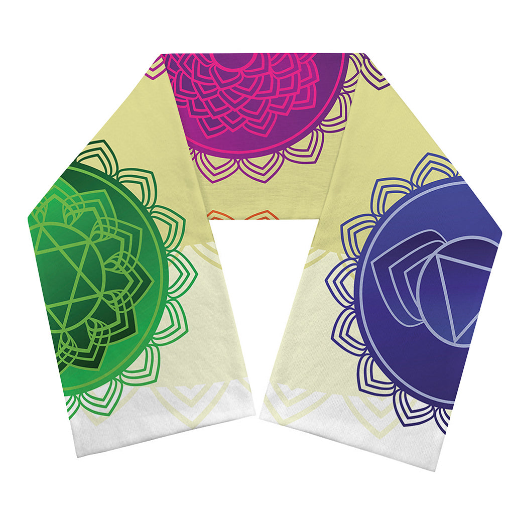 Colorful Seven Chakras Print Scarf