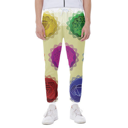 Colorful Seven Chakras Print Scuba Joggers