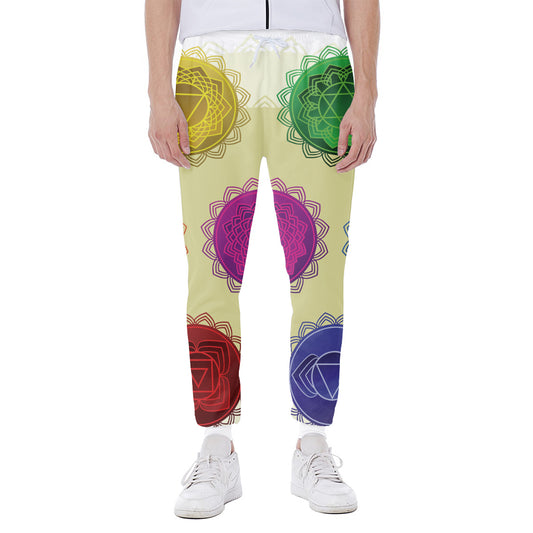 Colorful Seven Chakras Print Scuba Joggers