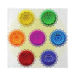 Colorful Seven Chakras Print Silk Bandana