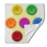 Colorful Seven Chakras Print Silk Bandana