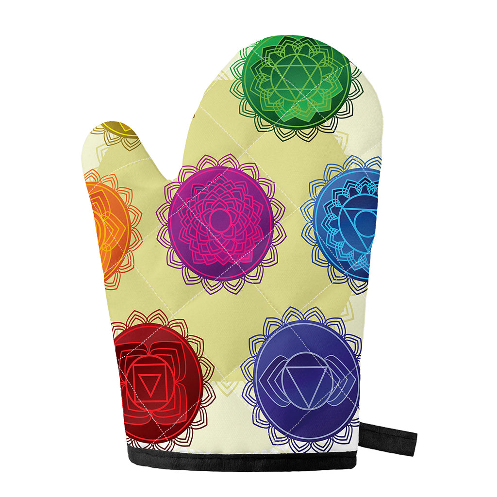 Colorful Seven Chakras Print Single Oven Mitt