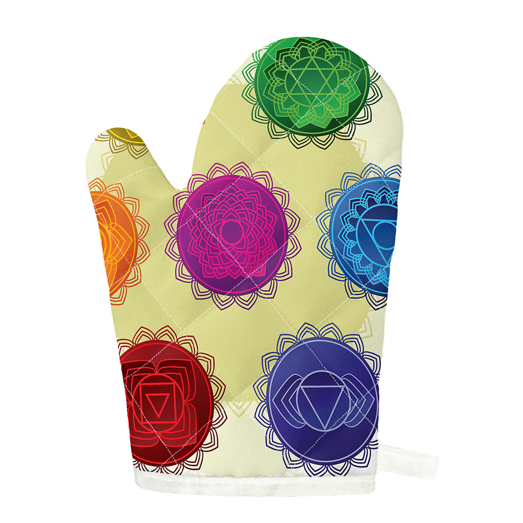 Colorful Seven Chakras Print Single Oven Mitt