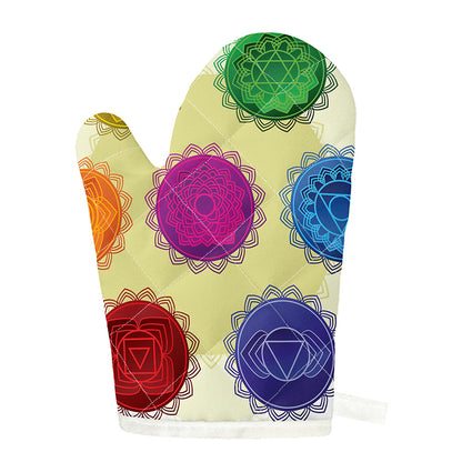 Colorful Seven Chakras Print Single Oven Mitt