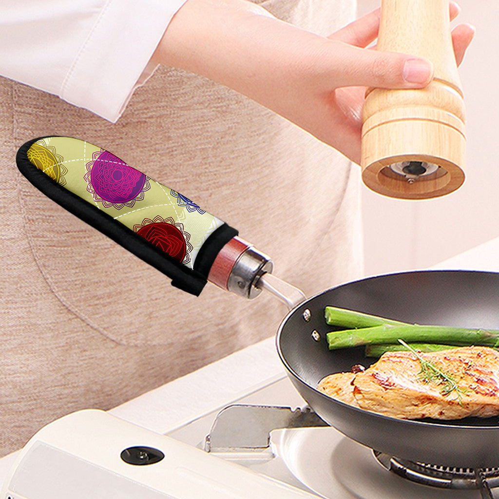 Colorful Seven Chakras Print Skillet Handle Cover