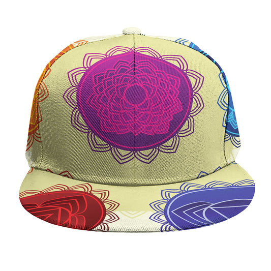 Colorful Seven Chakras Print Snapback Cap