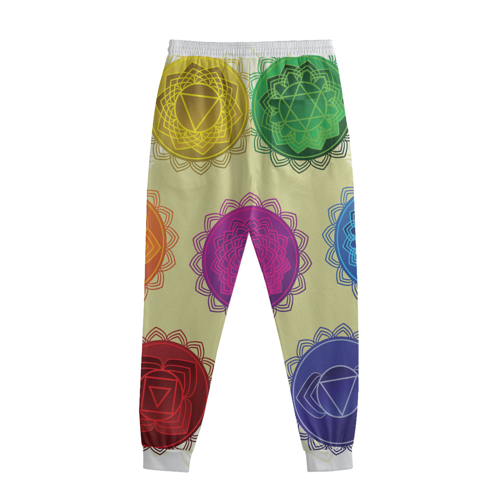 Colorful Seven Chakras Print Sweatpants