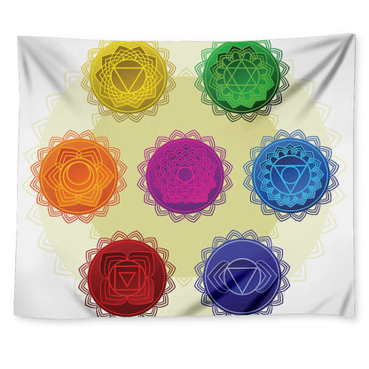 Colorful Seven Chakras Print Tapestry