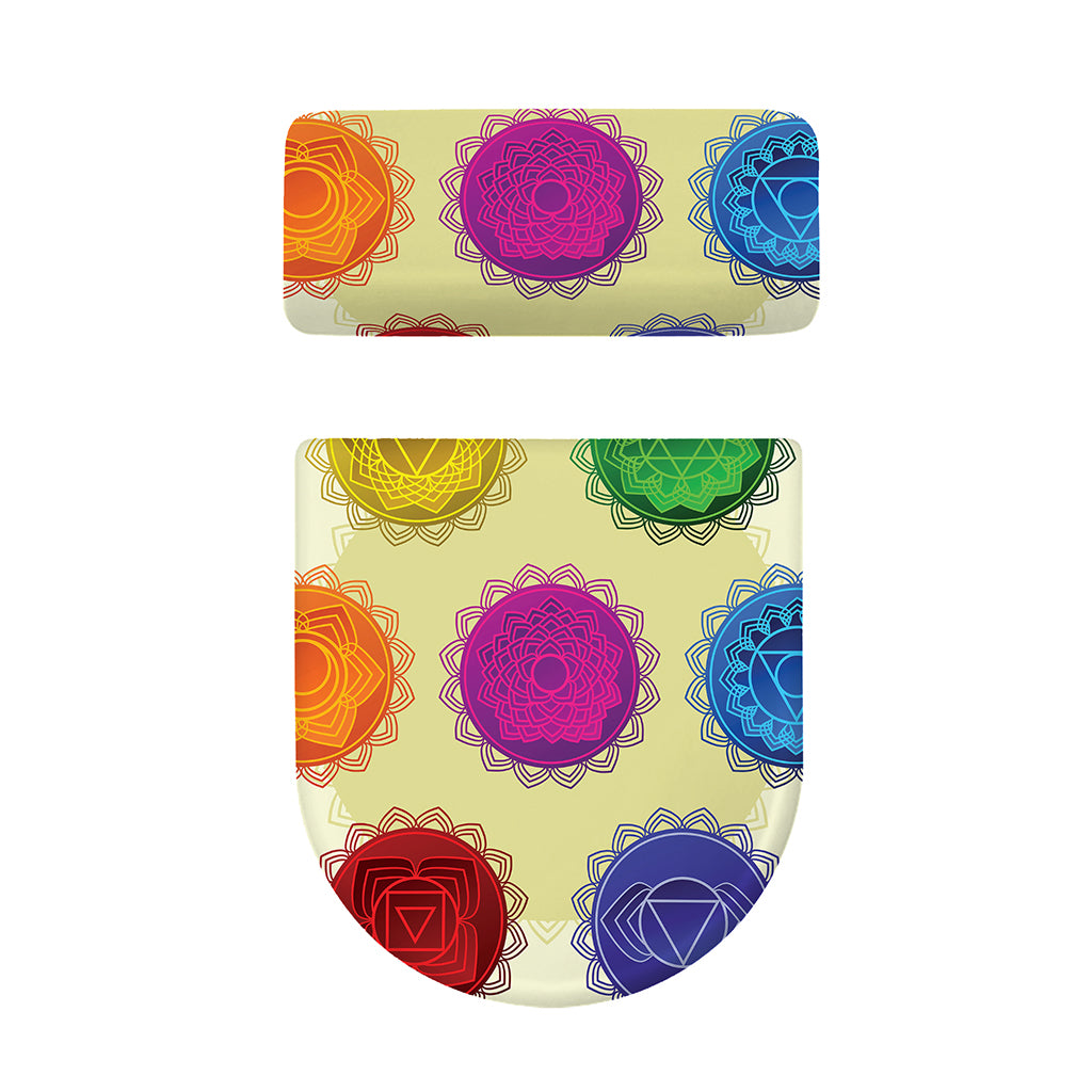 Colorful Seven Chakras Print Toilet Lid And Tank Cover Set