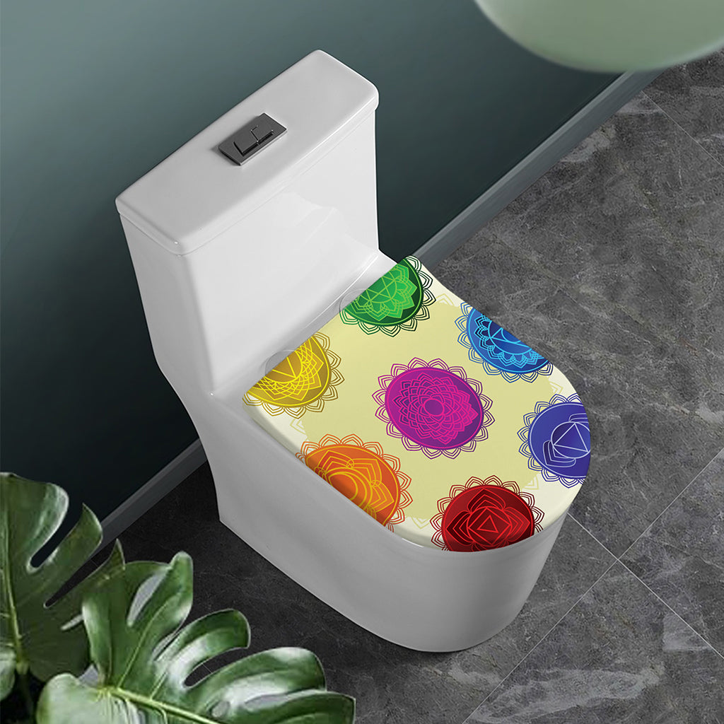 Colorful Seven Chakras Print Toilet Lid Cover